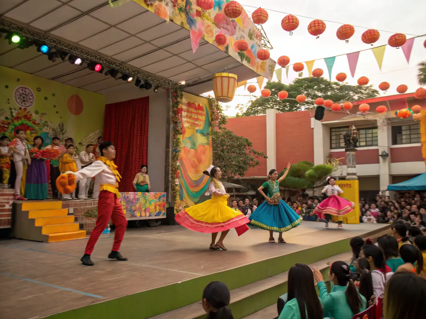 A vibrant scene from one of ASS BRIVE LA GAILLARDE EN FETE's cultural festivals, showcasing diverse performances and community engagement.